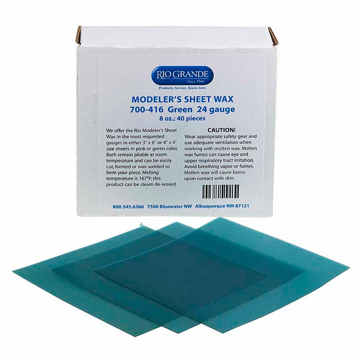 Modeler's Green Wax Sheets, 101.6mm x 101.6 mm