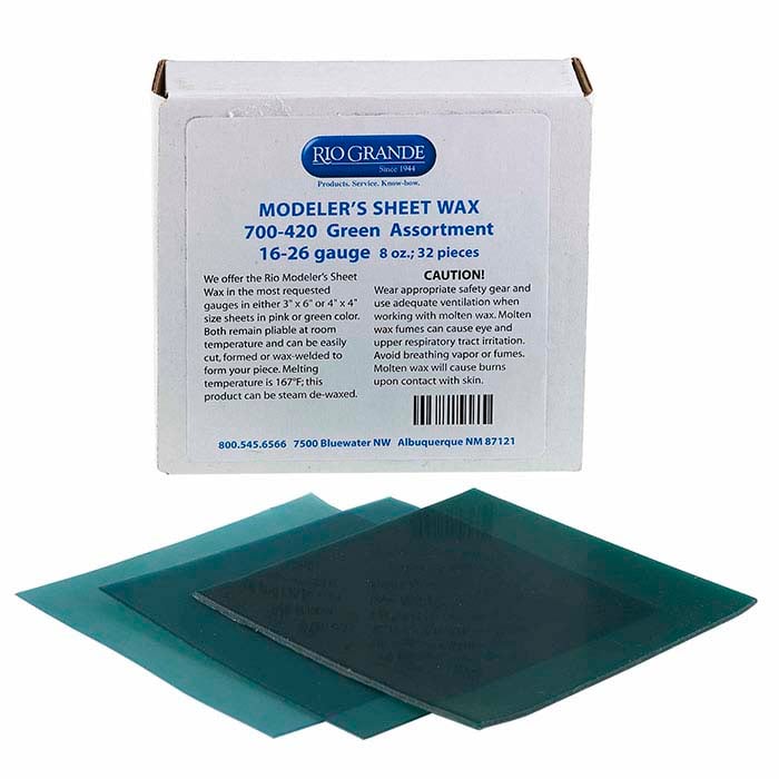 Modeler's Green Wax Sheets, 101.6mm x 101.6 mm