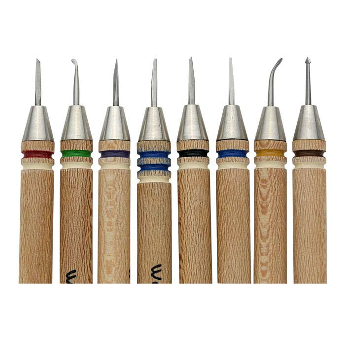 Wolf Tools Wicked Sharp Micro Wax Carving Tools, Set of 8