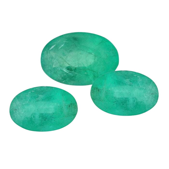 Emerald Oval Faceted Gemstone, AA-Grade