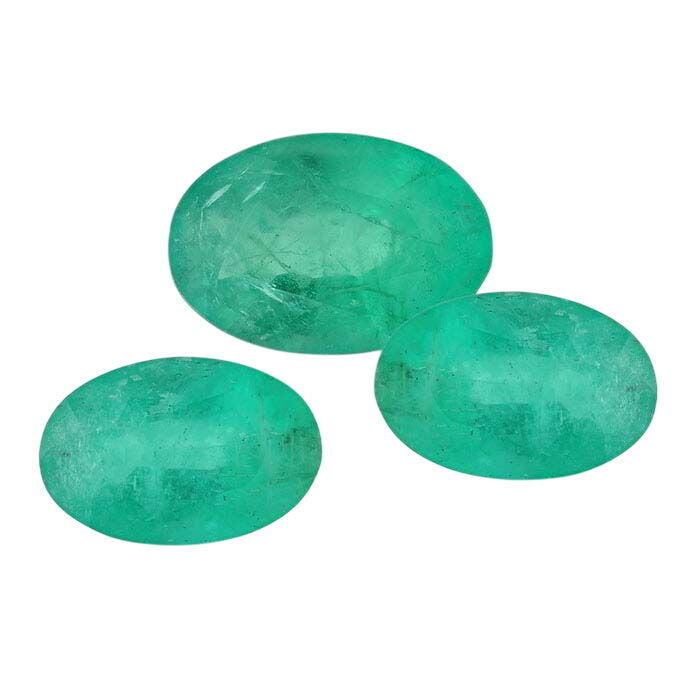 Emerald Oval Faceted Gemstone, AA-Grade