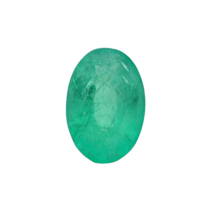 Emerald Oval Faceted Gemstone, AA-Grade