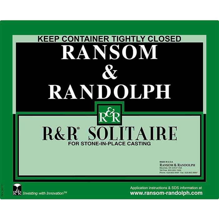 Ransom & Randolph® Solitaire Stone-In-Place Investment, 19.96 kg.