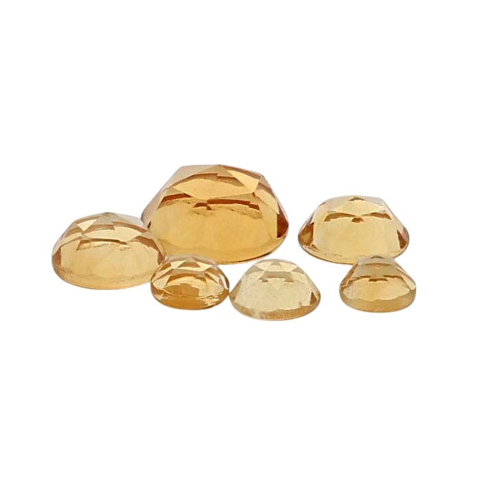Golden Citrine Round Rose-Cut Cabochon