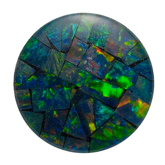 Opal Mosaic 10mm Round Triplet Cabochon