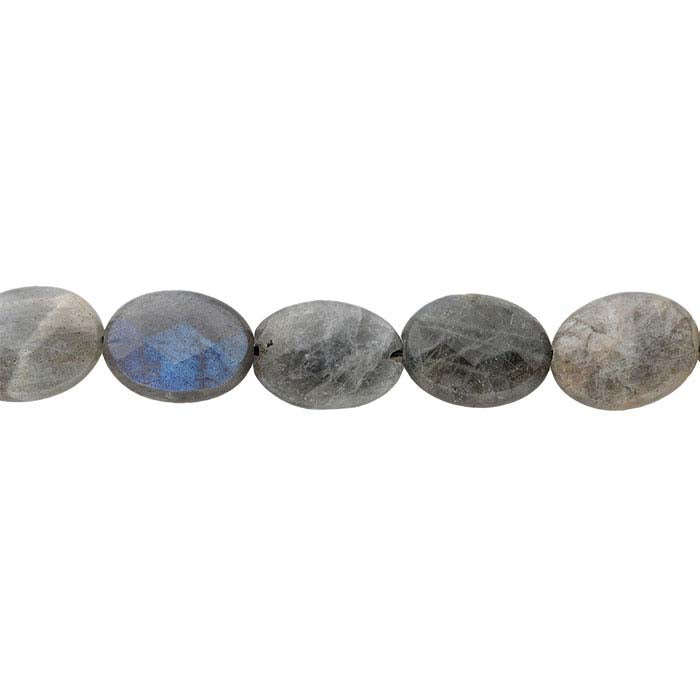 Labradorite 16 x 12mm Faceted Oval Bead Strand