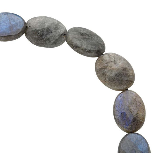 Labradorite 16 x 12mm Faceted Oval Bead Strand