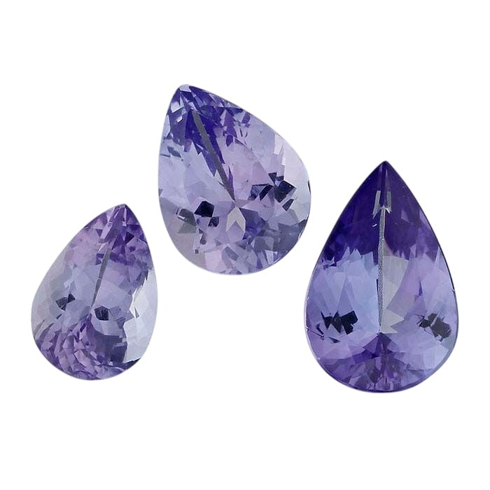 Tanzanite Pear Faceted Gemstones, AA-Grade