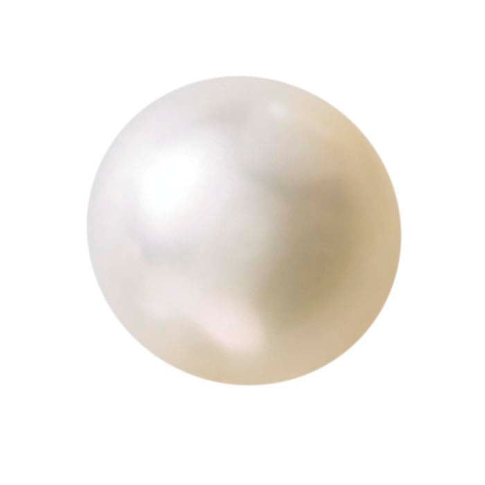 Freshwater Cultured Half-Drilled Round Pearls, White, A-Grade