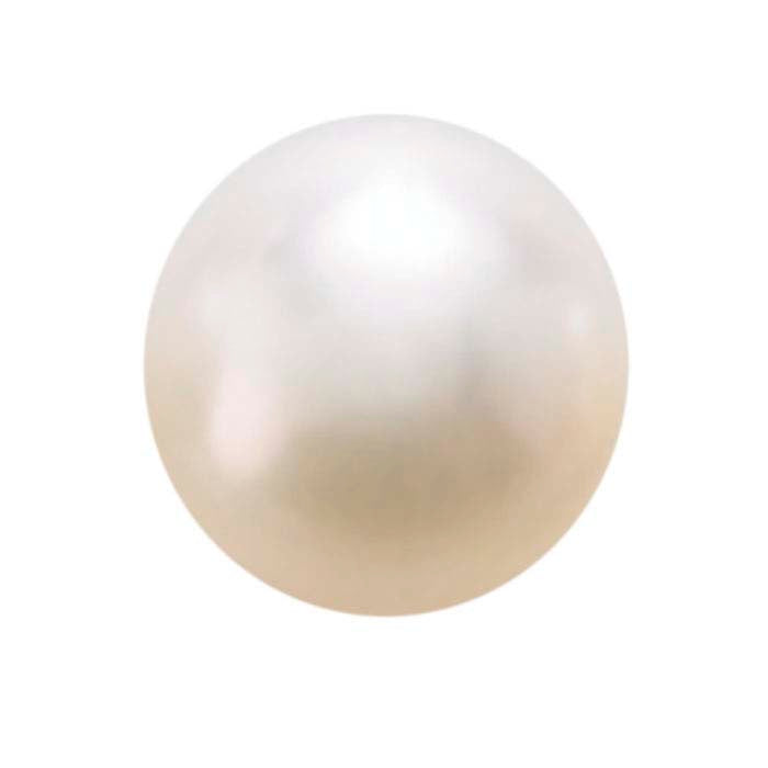 Freshwater Cultured Half-Drilled 9–10mm Round Pearl, White, A-Grade