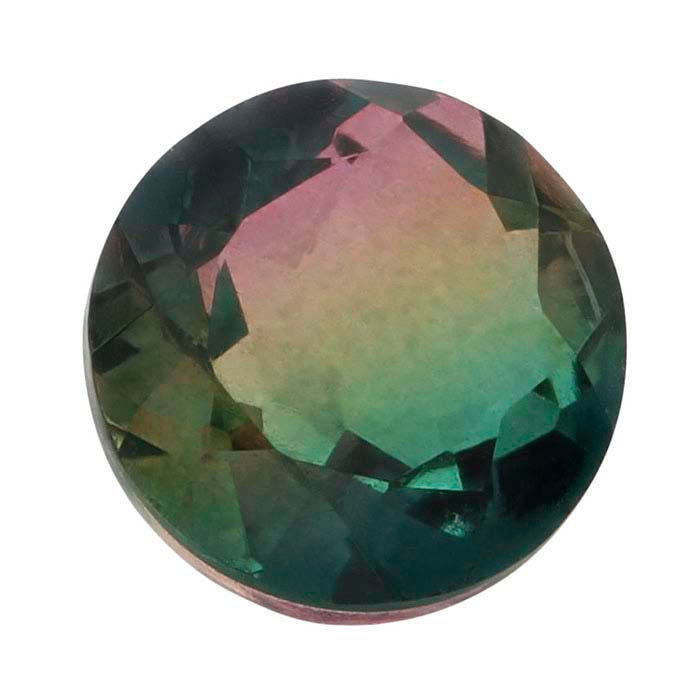 "Watermelon" Crystal Quartz Round Triplet Faceted Gemstone