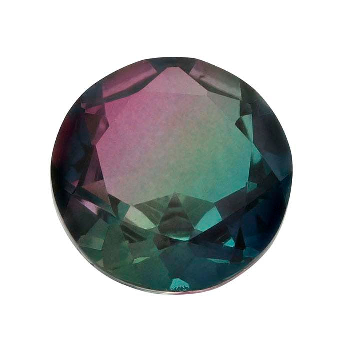 "Watermelon" Crystal Quartz Round Triplet Faceted Gemstone