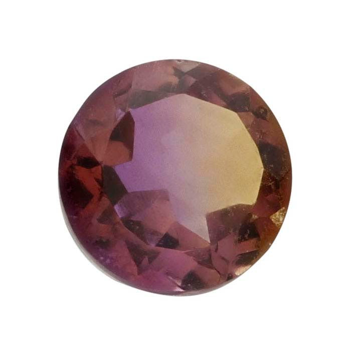 "Ametrine" Crystal Quartz Round Triplet Faceted Gemstone