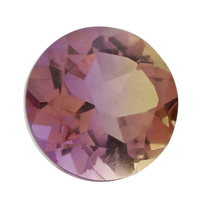 "Ametrine" Crystal Quartz Round Triplet Faceted Gemstone