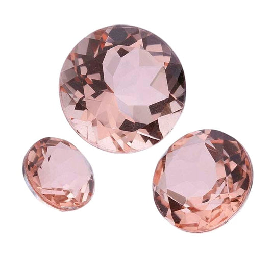 "Morganite" Crystal Quartz Round Triplet Faceted Gemstone