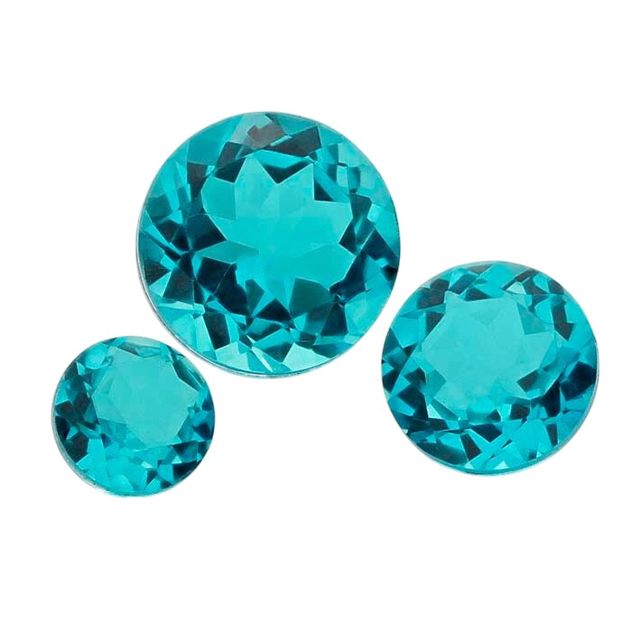 "Paraiba" Crystal Quartz Round Triplet Faceted Gemstone