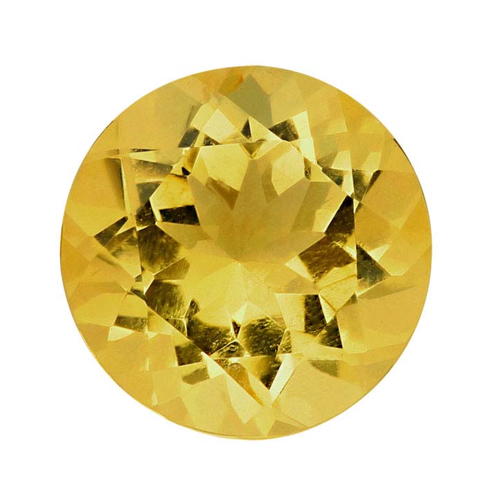 Yellow Citrine Round Faceted Gemstones, AA-Grade