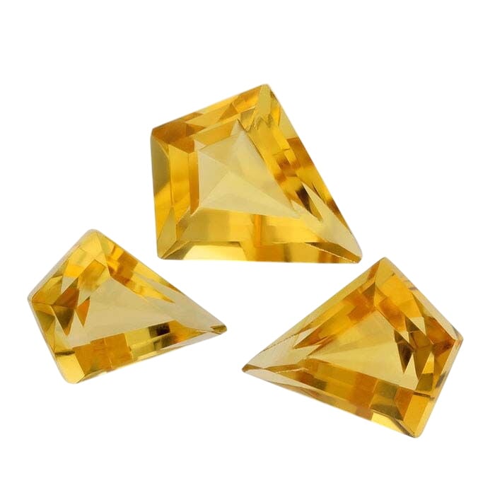 Golden Citrine Kite Faceted Gemstones, AAA-Grade