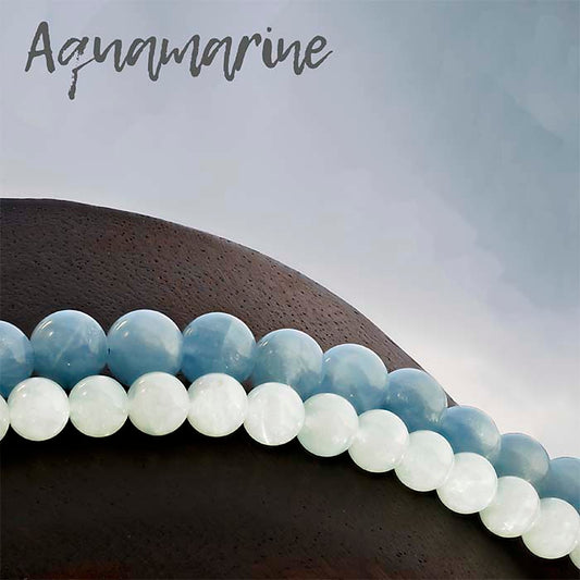 Aquamarine 6mm Round Bead Strand