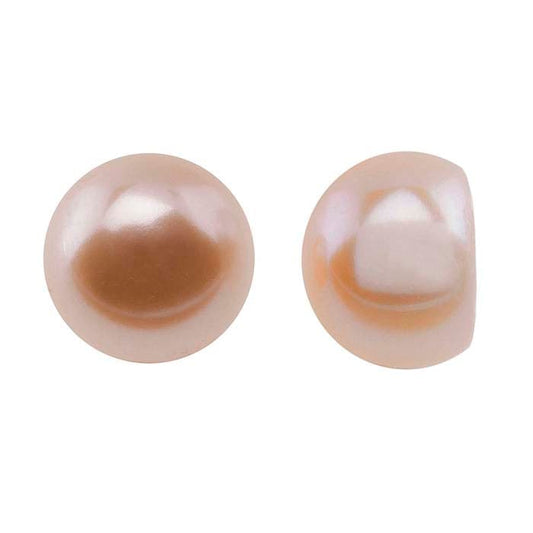 Freshwater Cultured Half-Drilled 6.5–7mm Button Pearl, Peach, A-Grade