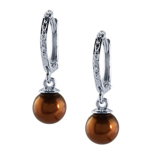 Freshwater Cultured Half-Drilled 6–6.4mm Round Pearl, Chocolate, A-Grade