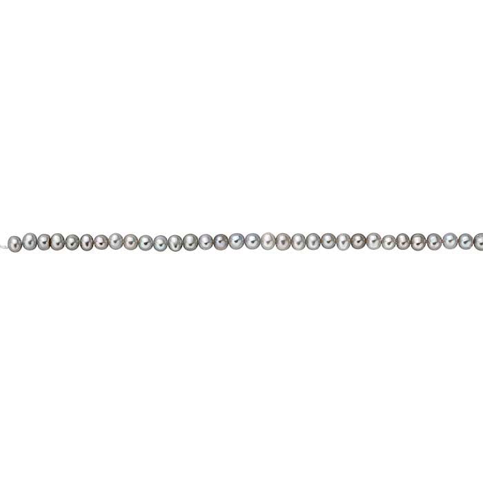 Freshwater Cultured Semi-Round Pearl Strands, Gray, A-Grade