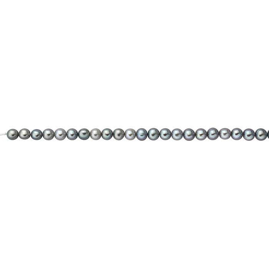Freshwater Cultured 6–6.5mm Round Pearl Strand, Gray, A-Grade