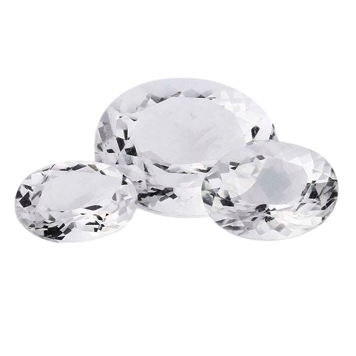 American Mined™ Arkansas Ice Quartz™ Oval Faceted Gemstones, AAA-Grade