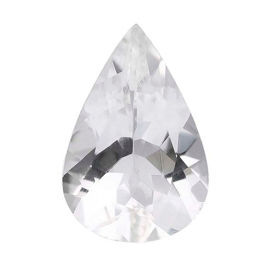American Mined™ Arkansas Ice Quartz™ 9 x 6mm Pear Faceted Gemstone, AAA-Grade