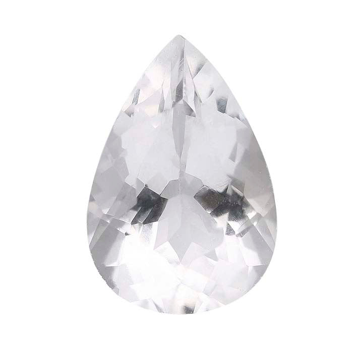 American Mined™ Arkansas Ice Quartz™ 10 x 7mm Pear Faceted Gemstone, AAA-Grade