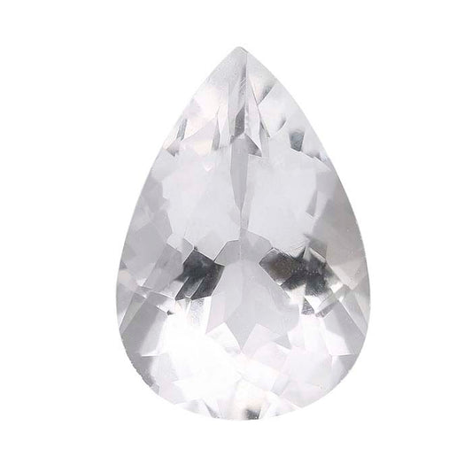 American Mined™ Arkansas Ice Quartz™ 10 x 7mm Pear Faceted Gemstone, AAA-Grade