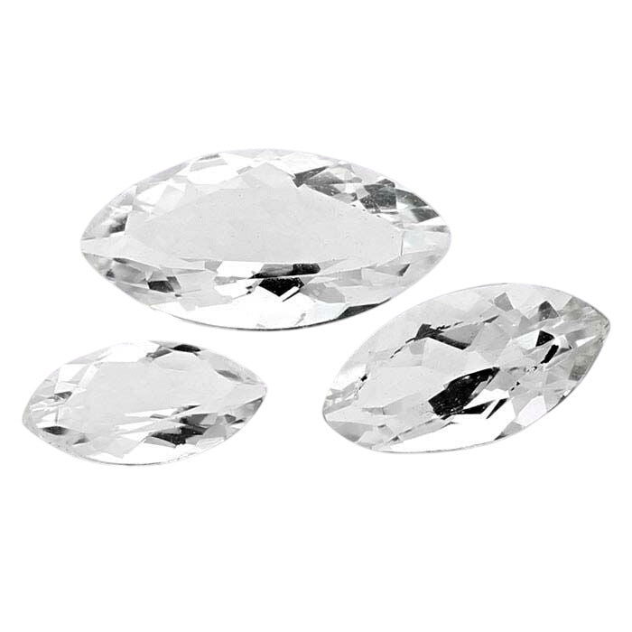 American Mined™ Arkansas Ice Quartz™ Marquise Faceted Gemstones, AAA-Grade
