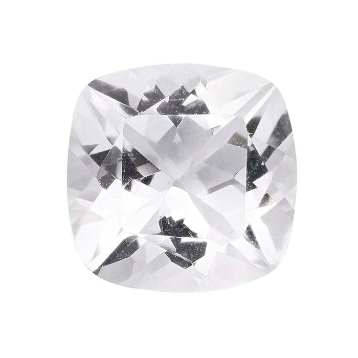 American Mined™ Arkansas Ice Quartz™ 8mm Cushion Faceted Gemstone, AAA-Grade