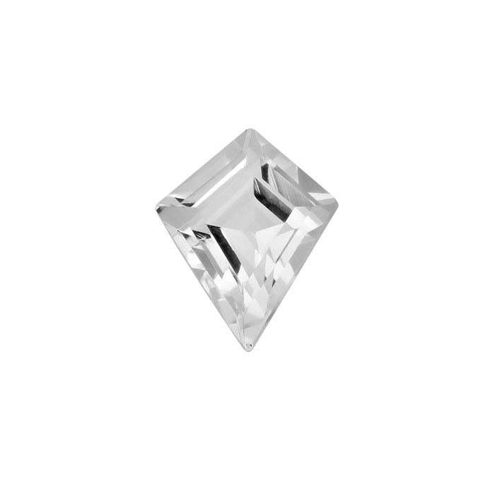 American Mined™ Arkansas Ice Quartz™ 9 x 7mm Kite Faceted Gemstone, AAA-Grade