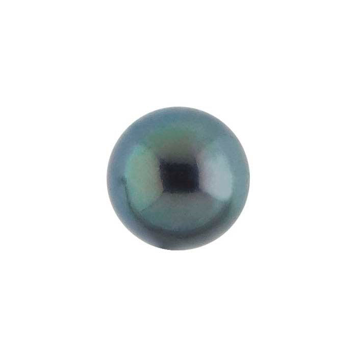 Freshwater Cultured Half-Drilled Round Pearls, Black, A-Grade