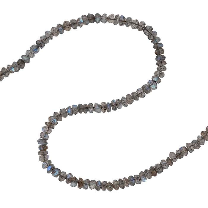 Labradorite 5 x 3mm Faceted Roundel Bead Strand