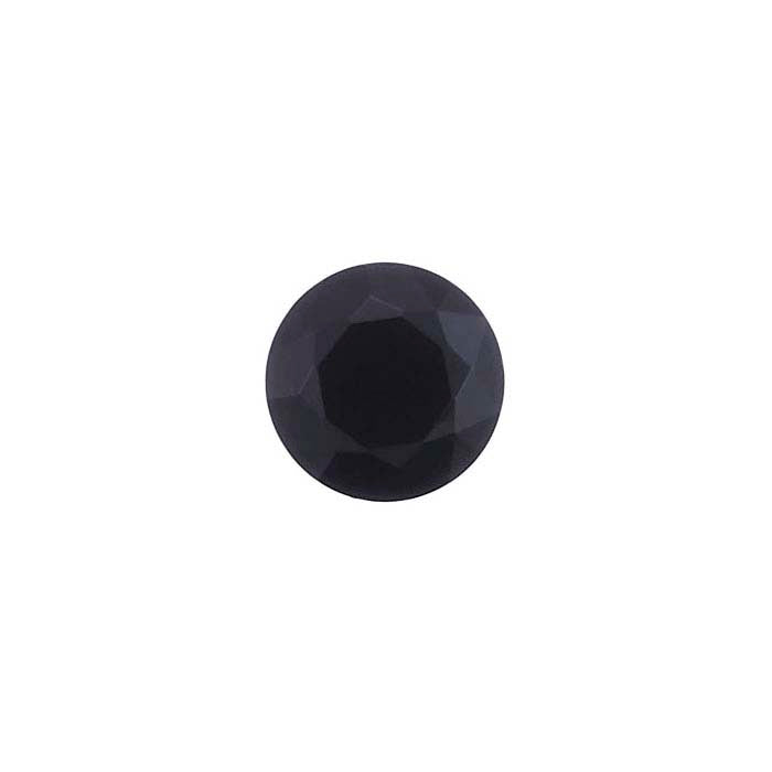 Black Spinel Round Faceted Gemstone