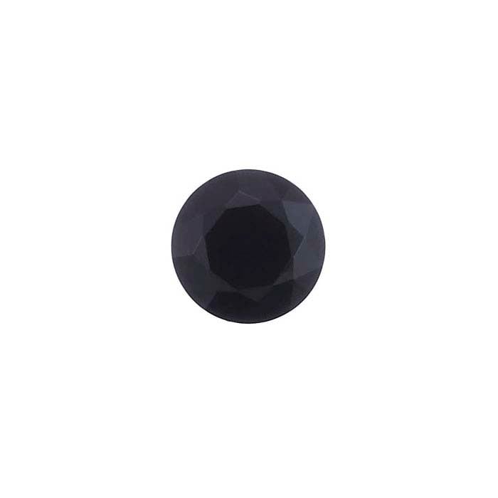 Black Spinel Round Faceted Gemstone