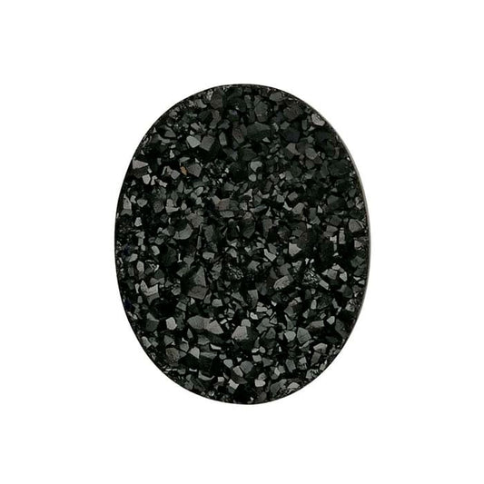 Black Druzy Quartz Oval Cabochons, A-Grade