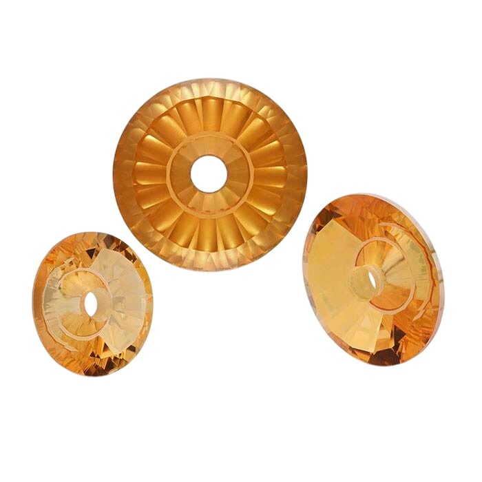 Lehrer TorusGem™ Padparadscha Quartz Round Faceted Gemstone