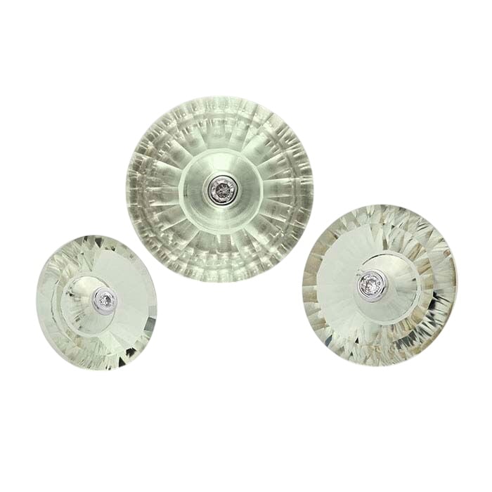 Lehrer TorusRing™ Light Green Quartz Round Faceted Gemstone