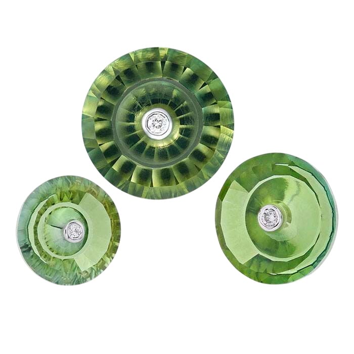 Lehrer TorusRing™ Fern Green Quartz Round Faceted Gemstone