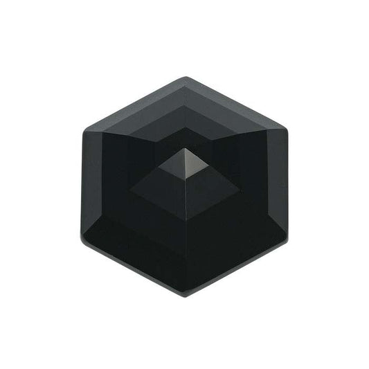 Black Spinel Hexagon Rose-Cut Cabochon