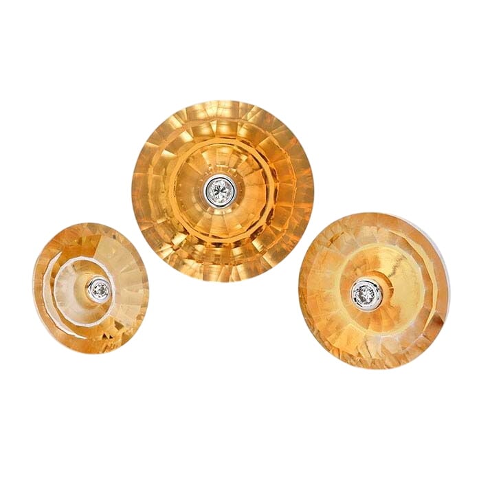 Lehrer TorusRing™ Padparadscha Quartz Round Faceted Gemstone