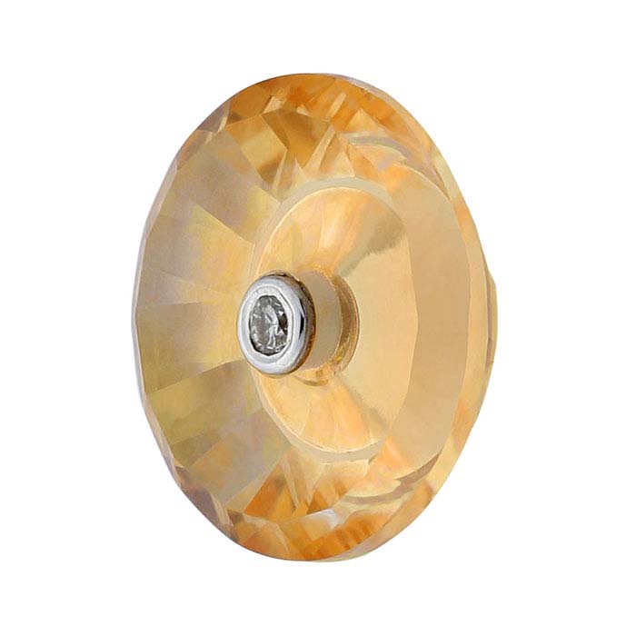 Lehrer TorusRing™ Padparadscha Quartz Round Faceted Gemstone