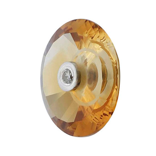 Lehrer TorusRing™ Golden Citrine Round Faceted Gemstone