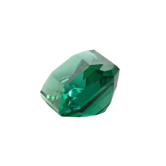 Lab-Grown Emerald Emerald-Cut Faceted Gemstone