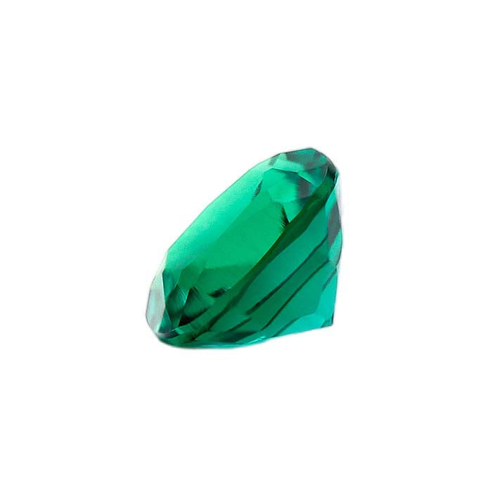 Lab-Grown Emerald Cushion Faceted Gemstone