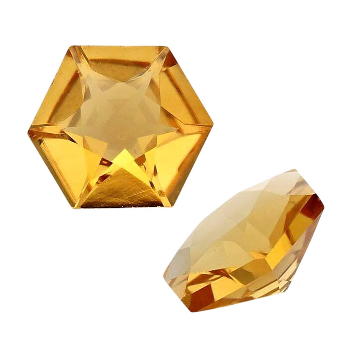 Citrine Hexagon Faceted Gemstone