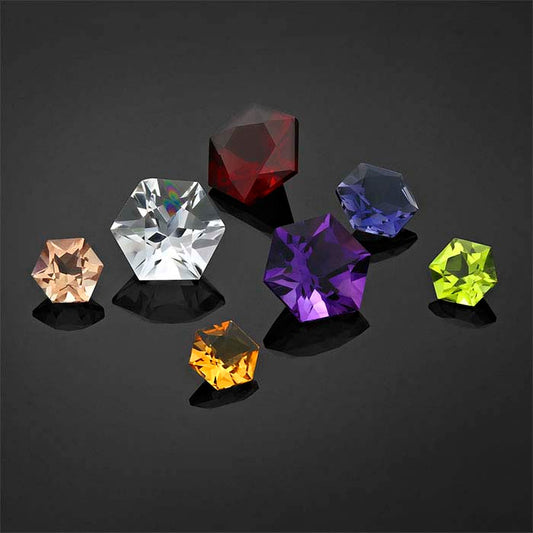 Garnet Hexagon Faceted Gemstone